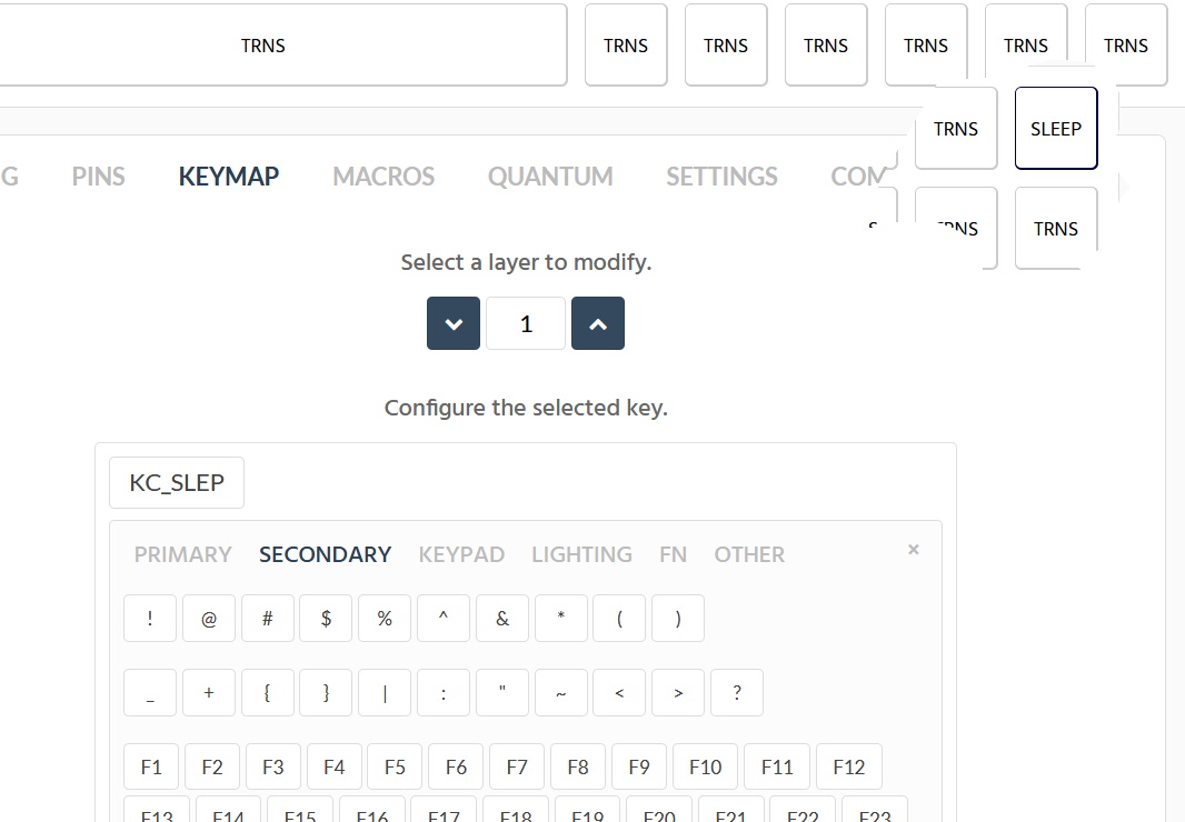 kbfirmware key sleep mapping change