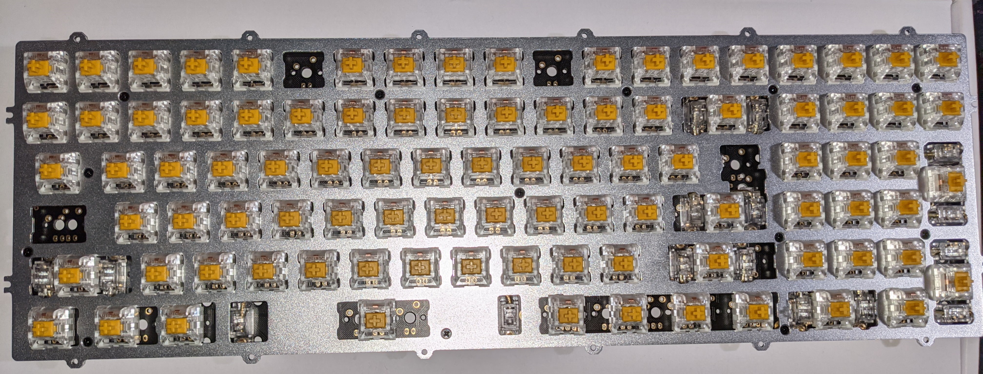 Switches soldered in