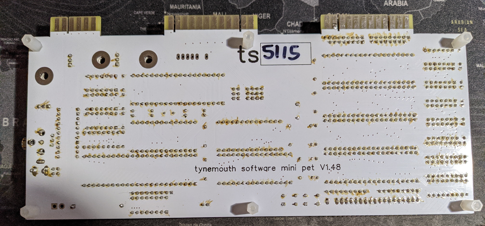 Board with solder flux